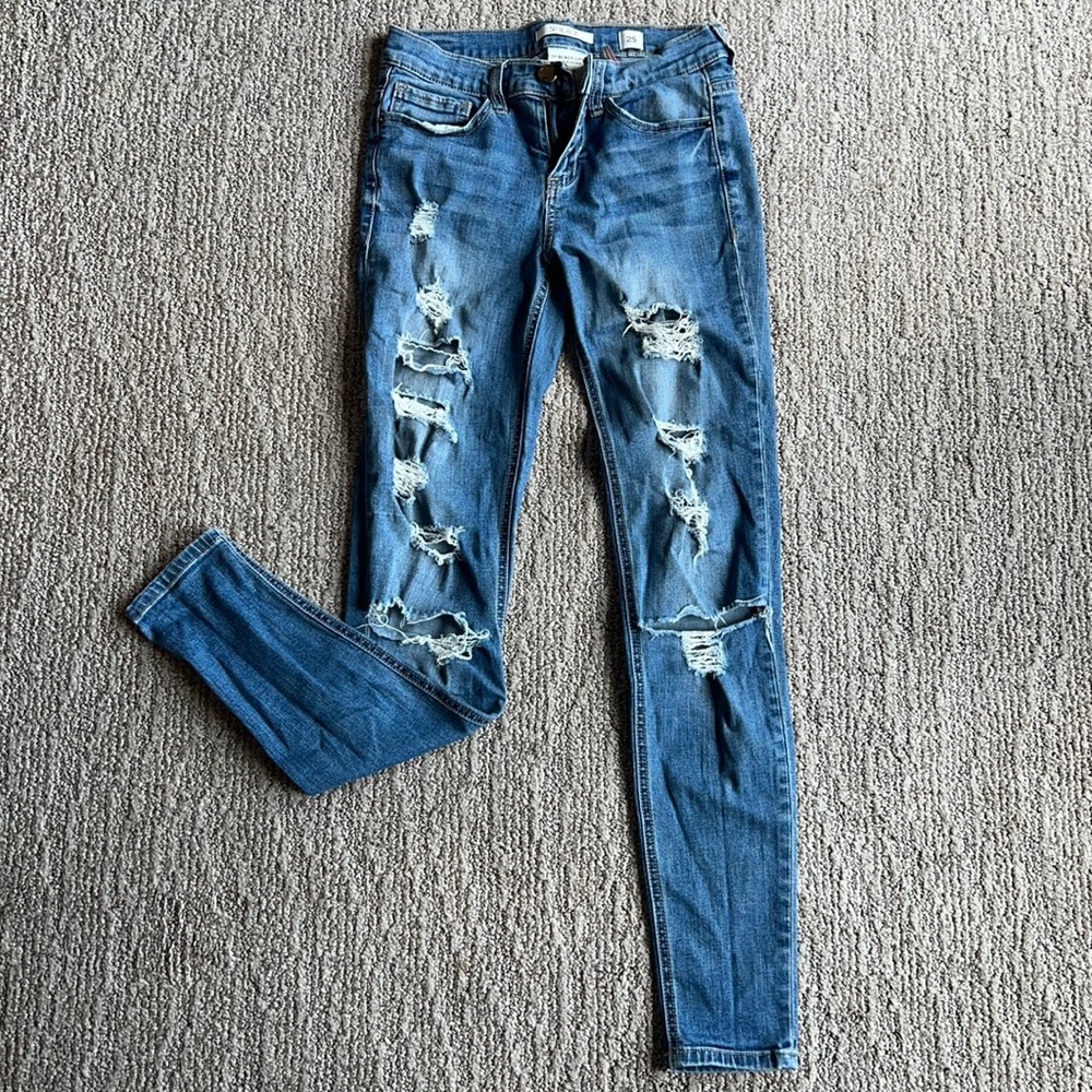 SP Black Label Women’s Distressed Skinny Jeans Sz 25